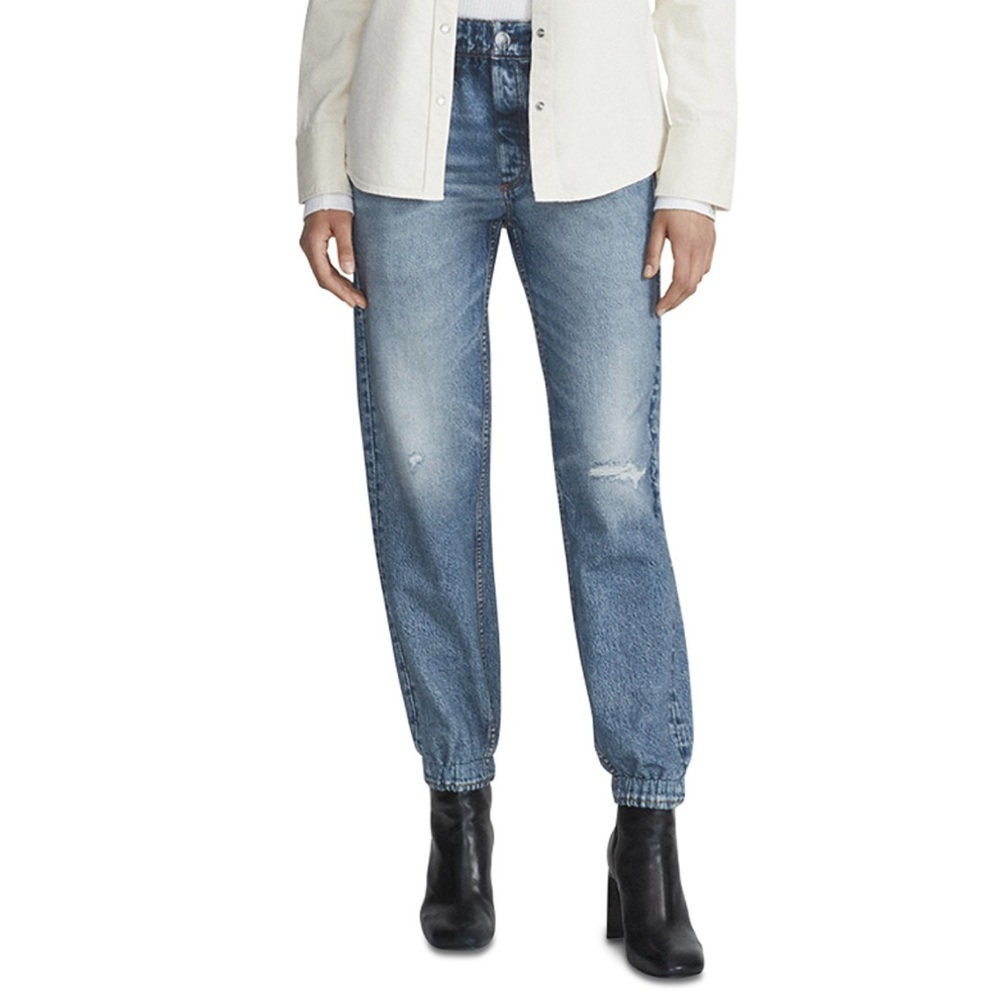 rag & bone Light Blue Distressed Jogger Jeans